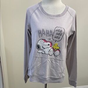 Peanuts Snoopy Long Sleeve Tee - Light Gray